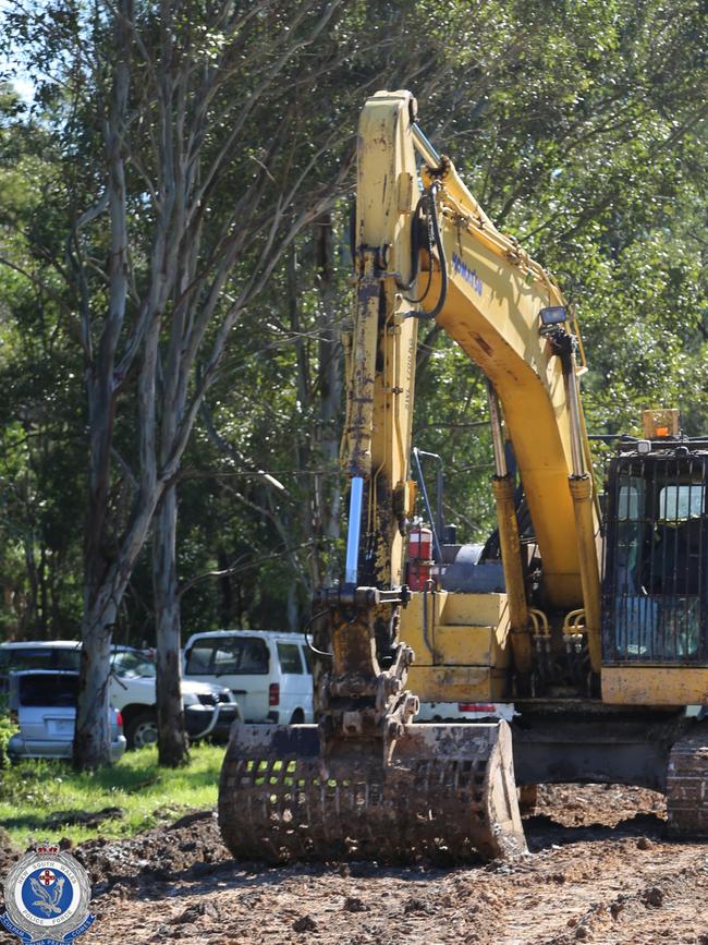 Vehicles allegedly stolen included an excavator. Pictures: NSW Police