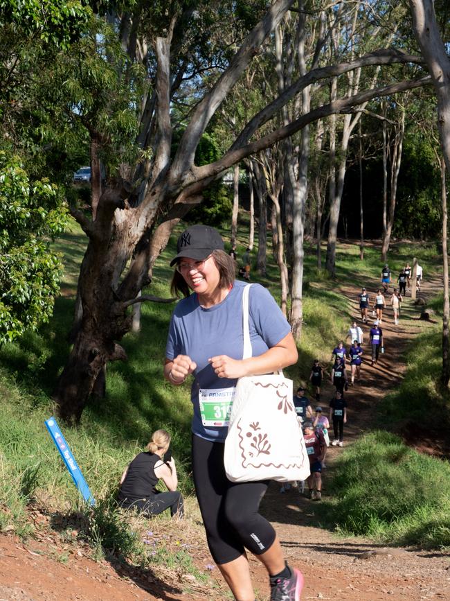 Kirsten Spain completes the 5km hike at Jubilee Park.Hike for Homeless held at Jubilee Park. October 19th, 2024