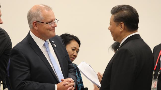 Prime Minister Scott Morrison with President Xi Jinping. Picture: Adam Taylor Adam Taylor/PMO