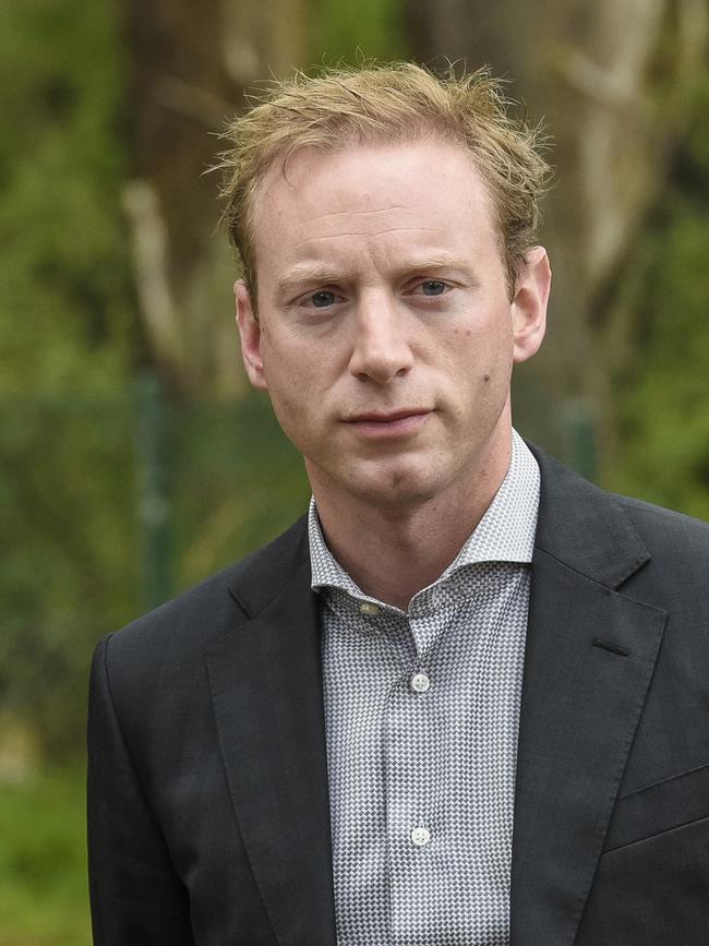 Environment Minister David Speirs is seen during a press conference at Cleland Wild Life Sanctuary, Monday, February 3, 2020. (AAP Image/Roy VanDerVegt) NO ARCHIVING