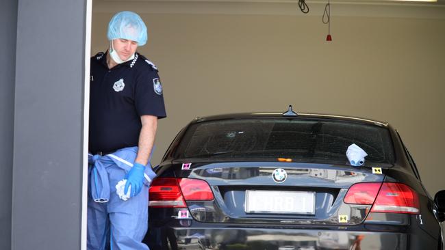 Police on scene at the Pimpama shooting that claimed the life of Shane Bowden on 12th October 2020 Pimpama Picture by Richard Gosling