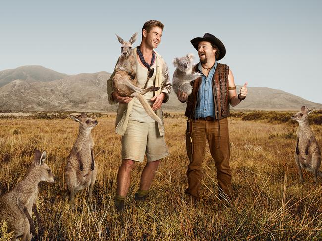 Chris Hemsworth and Danny McBride in the spoof ad.