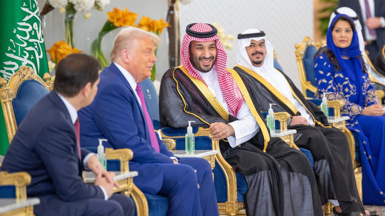 The US President enjoyed a lavish, royal welcome in Saudi Arabia. Picture: AFP