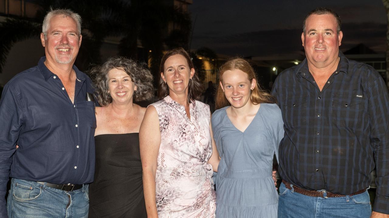 Peter and Becky Canning with Kristy, Analise, Lawrie Thomsett at Sarina State High School Year 12 Formal Wednesday 16 November 2022. Picture: Michaela Harlow