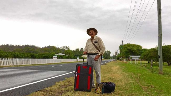 GOING THE DISTANCE: Henry Harman setting off to Cairns by bus to visit his wife, Pat. Picture: Felicity Ripper