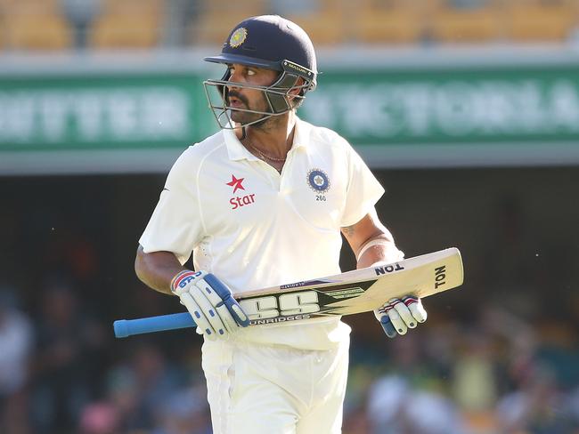 Murali Vijay can’t hide his disappointment after being dismissed. Picture: Adam Head