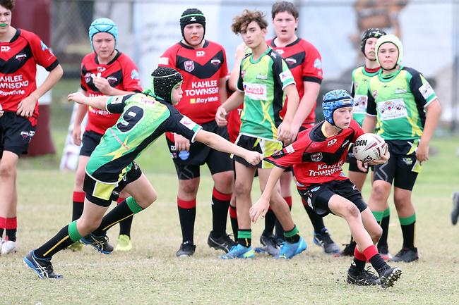 A Rugby League Gold Coast junior gala day at Burleigh Bears Junior Rugby League Club. Under 14s. Mudgeeraba vs Helensvale. 5 September 2021 Miami Picture by Richard Gosling