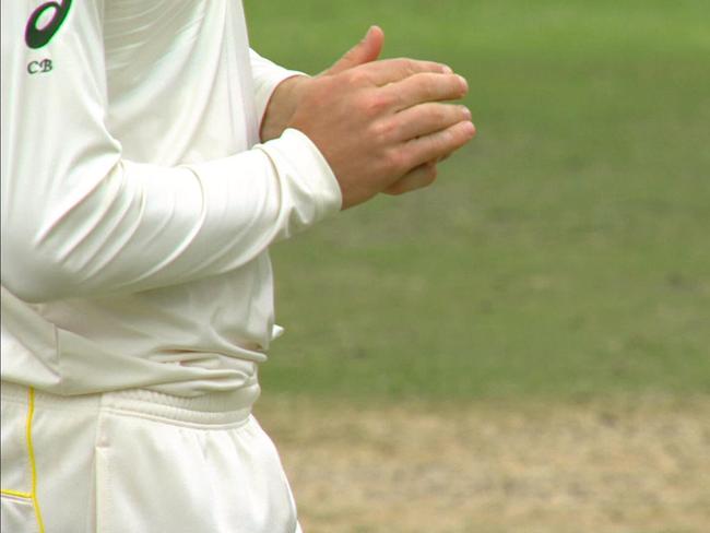 Cameron Bancroft caught by the cameras during the Third Test match in Cape Town.