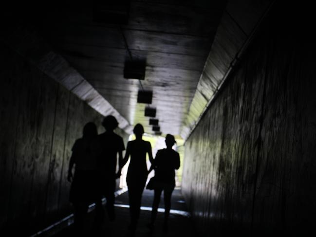 Teenagers in underpass tunnel.Photo Nicholas Falconer / Sunshine Coast Daily