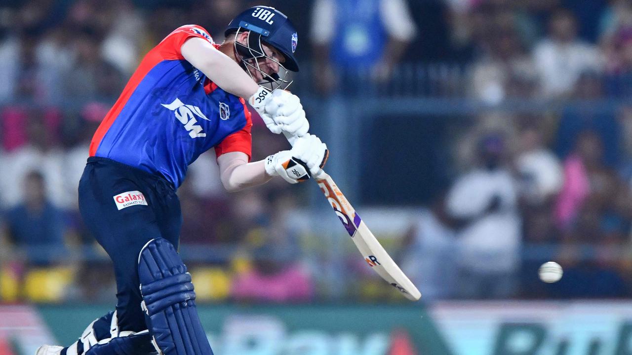 Warner topscored for the Delhi Capitals but it wasn’t enough. (Photo by Biju BORO / AFP)