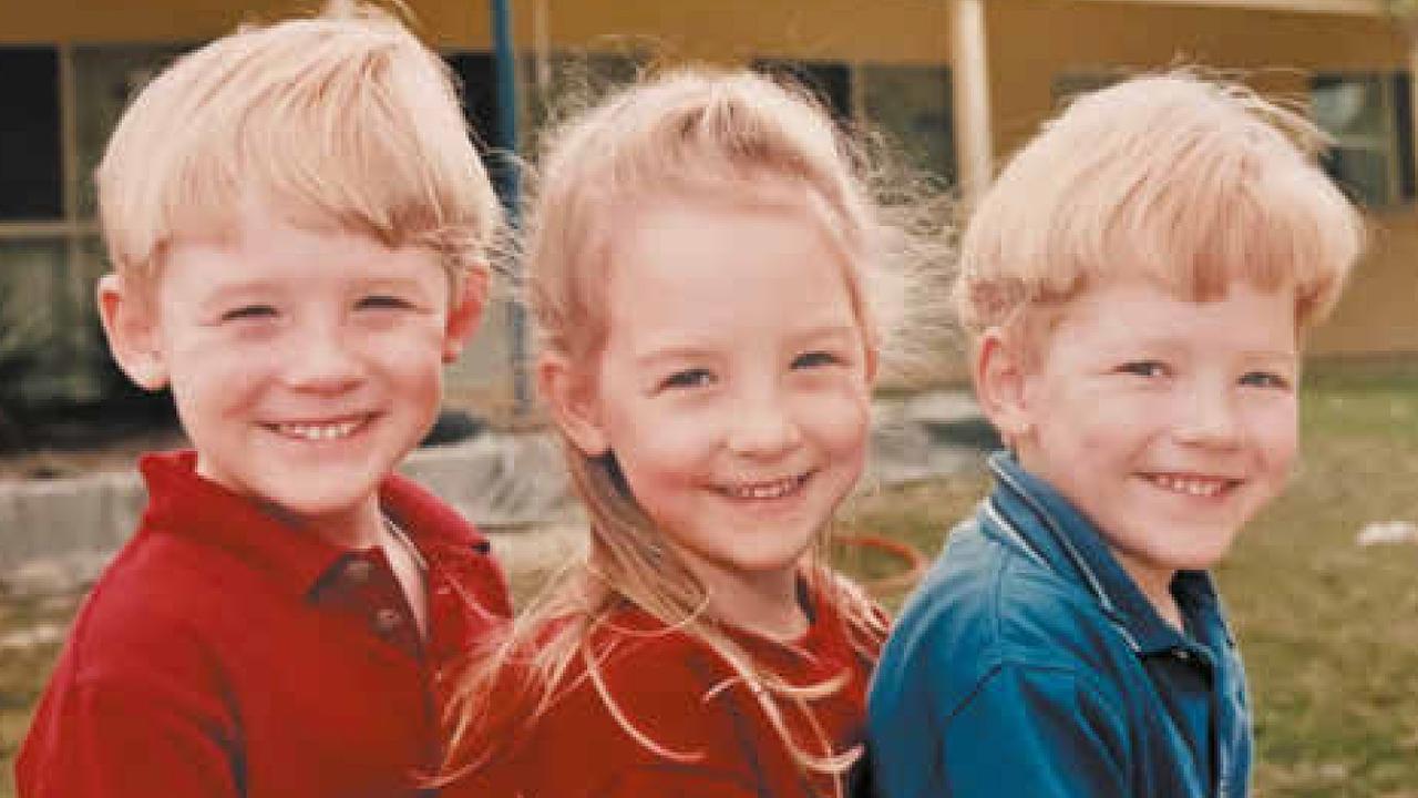 Constable Matt Arnold pictured with siblings Hayley and James as children. Source: Queensland Police Union.