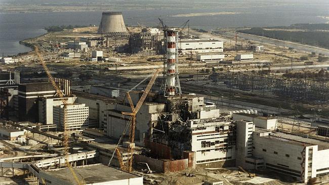 The Chernobyl reactor plant, six months after explosion that caused nuclear meltdown.