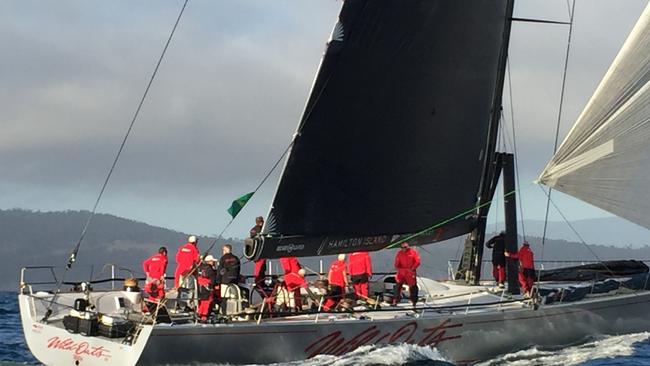 Wild Oats XI enters the River Derwent. Picture: James Bresnehan