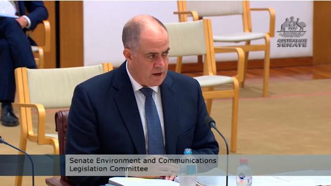 ABC managing director David Anderson appearing at Senate Estimates earlier this month.