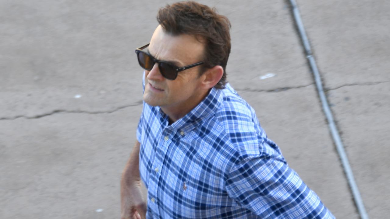 Adam Gilchrist arrives. Picture: Evan Morgan