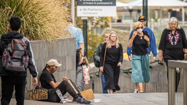 Homelessness is growing in Melbourne’s CBD. Picture: Jason Edwards