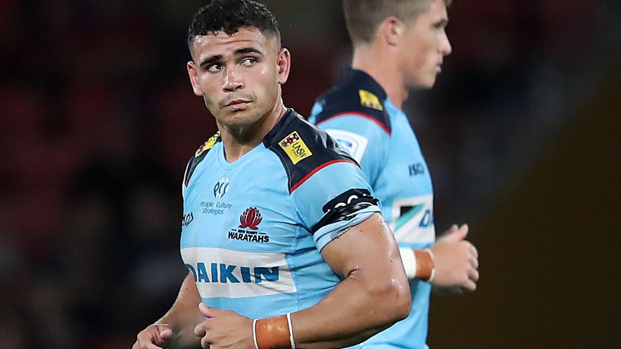 Izaia Perese was sin-binned and then suspended for three games after a dangerous tackle in his first game for the Waratahs (Photo by Jono Searle/Getty Images)