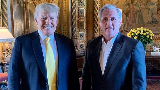 Trump and House Minority Leader Kevin McCarthy meet at Mar-a-lago January 28.