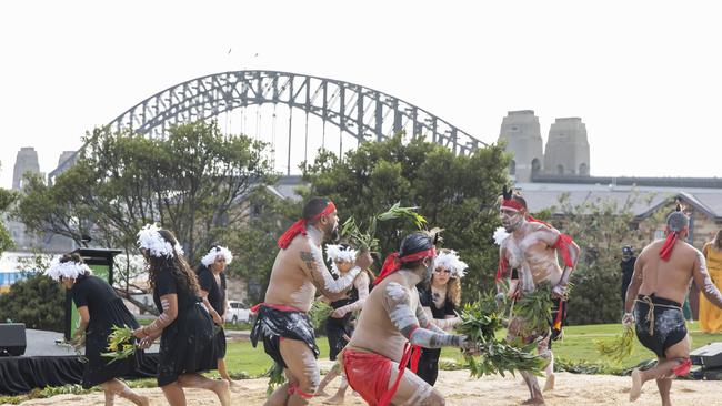 The day will open with the WugulOra Morning Ceremony at Barangaroo Reserve – the 20th anniversary of the ceremony. Picture: Supplied