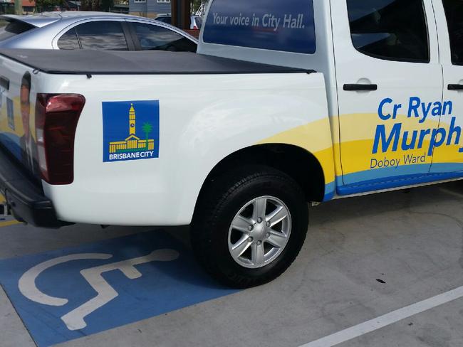A car parked in disabled zone believed to be Councillor Ryan Murphy's, Doboy Ward - Photo Supplied