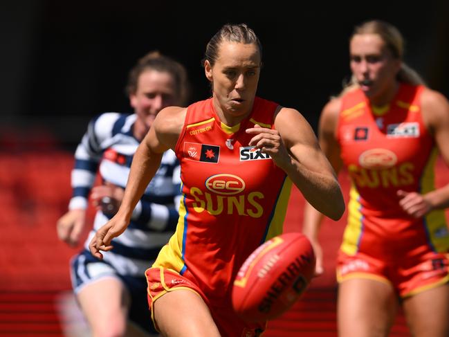 Georgia Clayden of the Suns competes on Saturday. Picture: Matt Roberts/Getty Images.