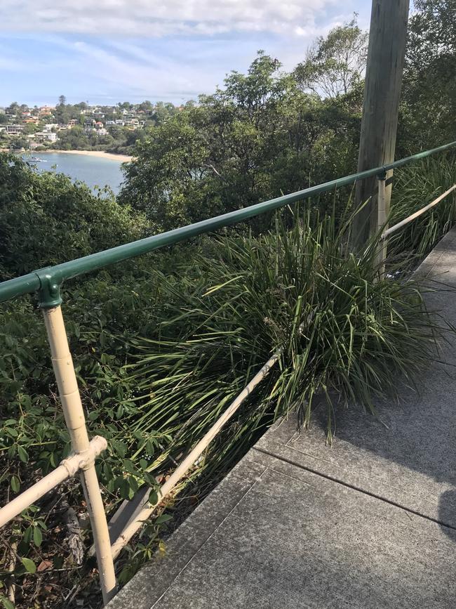 One of the footpath railings along Parriwi Rd, Mosman, which needs to be repaired.