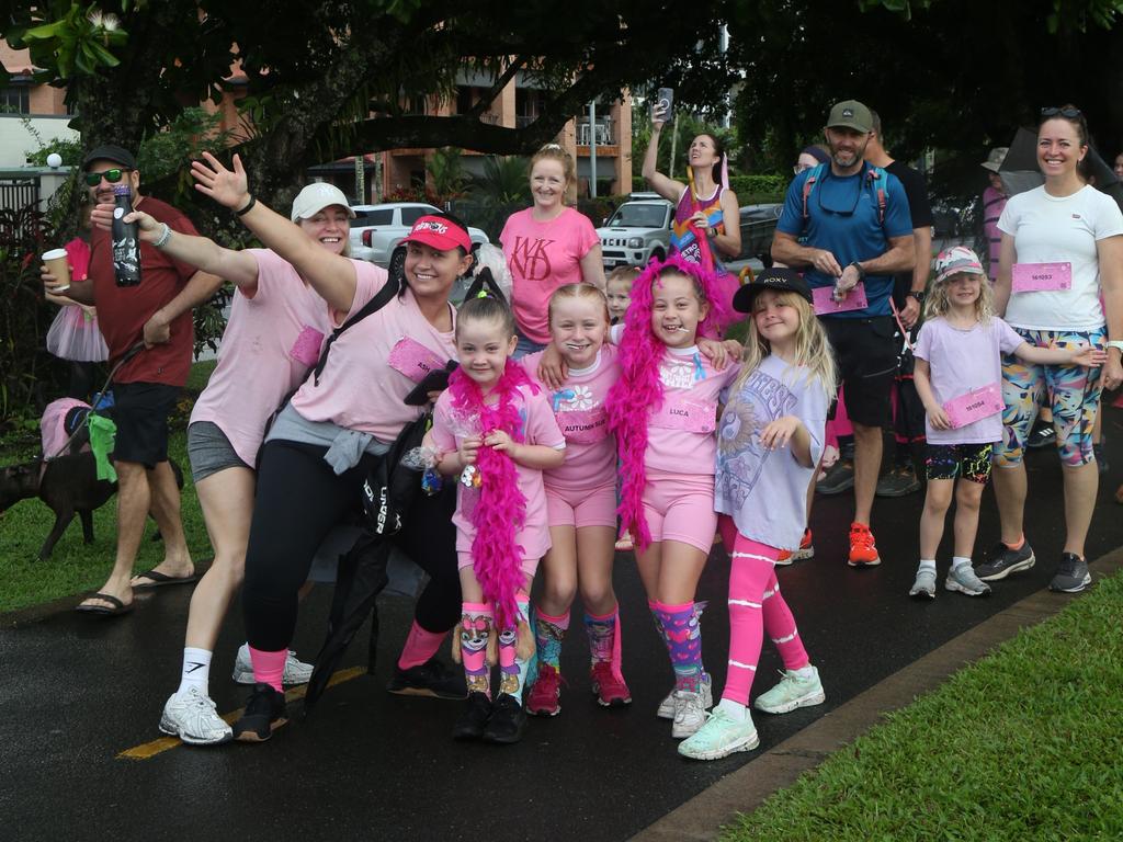 Runners got dressed up in as much pink as they could find as they lined up for the Mothers Day Classic Charity run in Cairns on Sunday. Photo: Dylan Nicholson