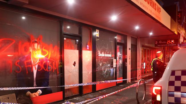 A 17-year-old boy charged with vandalising federal MP Josh Burns’ Melbourne electorate office has appeared in the Children’s Court. Picture: David Crosling/NewWire