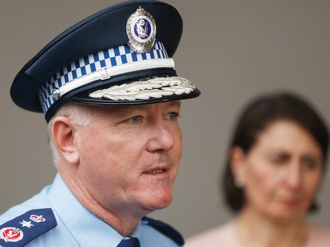 NSW Premier Gladys Berejiklian and NSW Police Commissioner Michael Fuller on ­Tuesday initiated a crackdown on people in public spaces. Picture: Getty