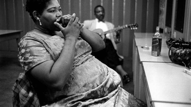 Big Mama Thornton In her dressing room at the 4th American Folk Blues Festival. Photo by Jim Barron.