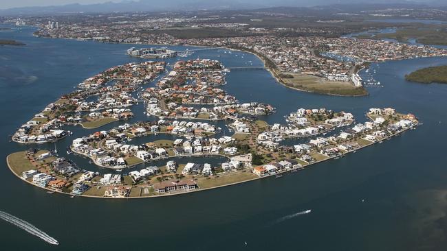 The Sovereign Islands and Paradise Point are among the suburbs which will be hit hardest by the interest rates rise Picture: Mike Batterham