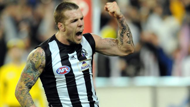 Dane Swan ran all day and was a prolific contributor during the Pies’ reign.