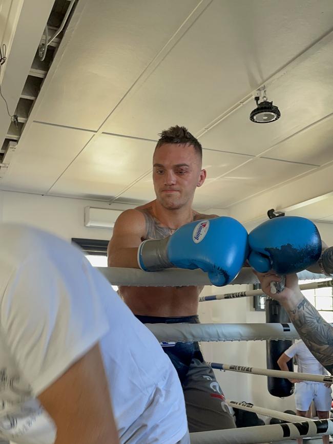 Sam Goodman injured at boxing session. Photo: Brendan Bradford