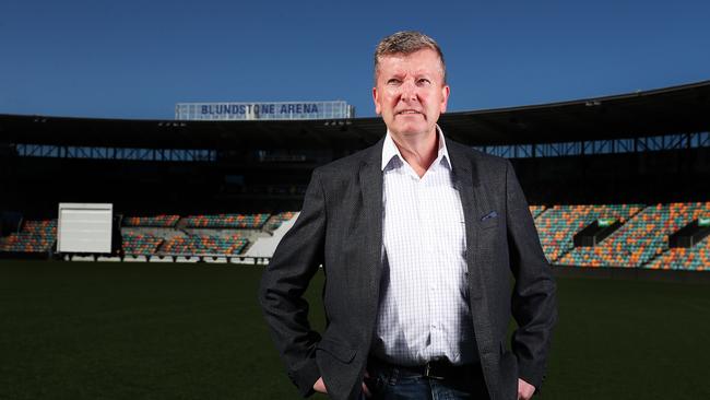 Cricket Tasmania chairman Andrew Gaggin at Hobart’s Bellerive Oval, now known as Blundstone Arena. Picture: Nikki Davis-Jones