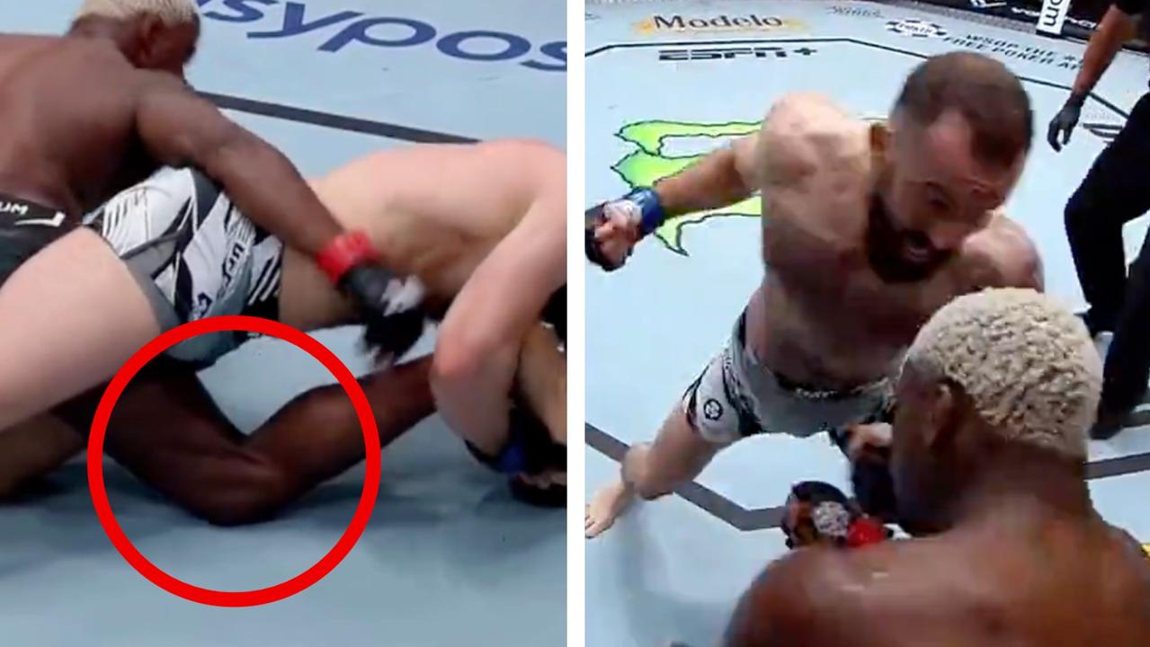 UFC Vegas 65 Roman Dolidze leg lock on Phil Hawes, knockout, video, highlights, latest