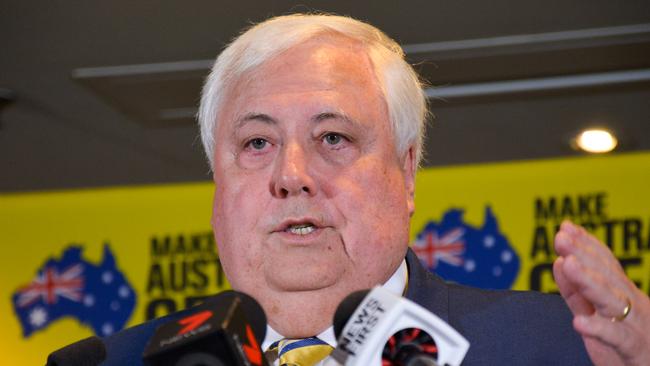 United Australia Party leader Clive Palmer. Picture: AAP