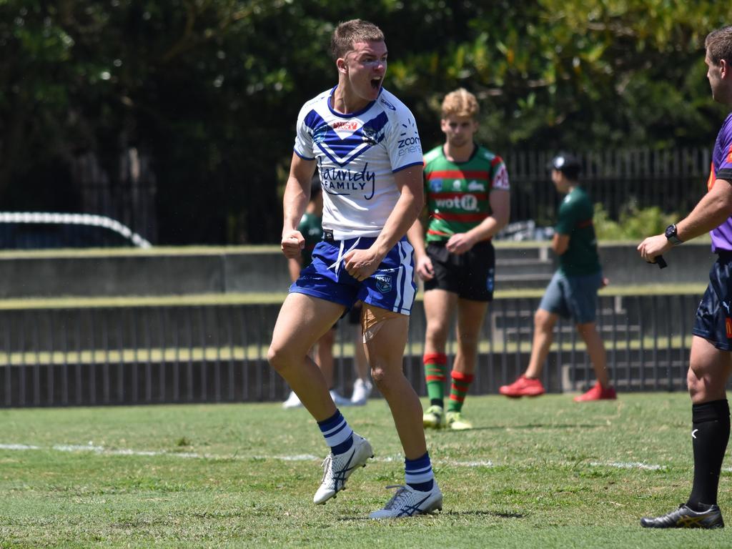 Mitchell Woods celebrates his second try. Picture: Sean Teuma/NewsLocal