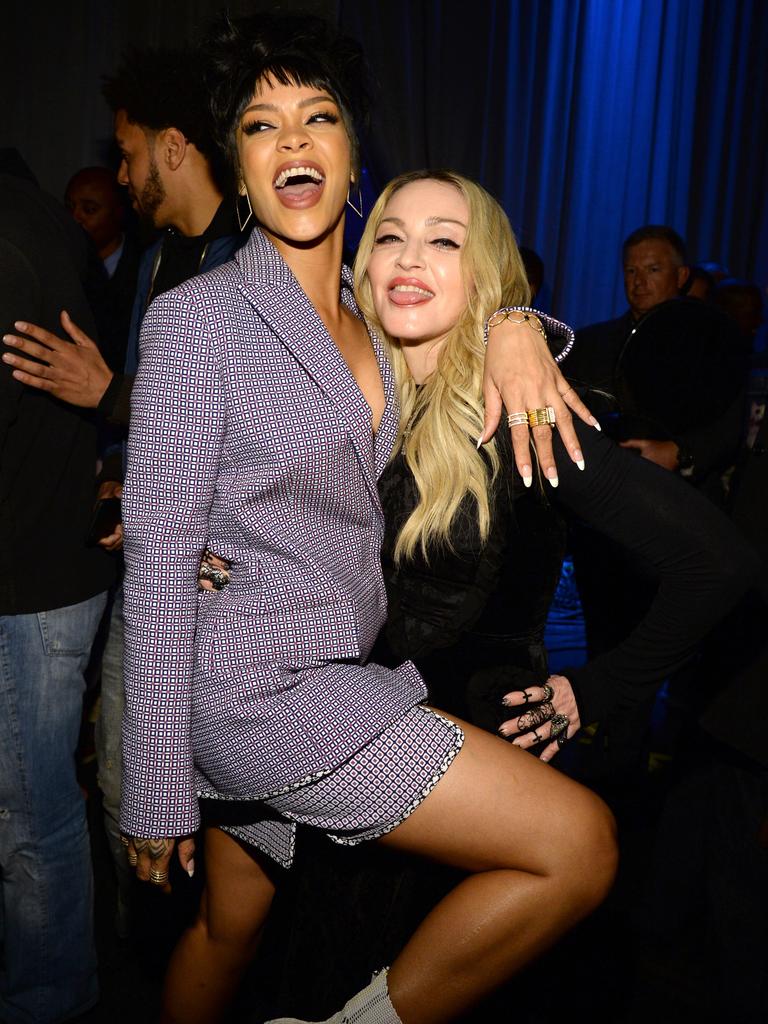 Rihanna and Madonna attend the Tidal launch event #TIDALforALL at Skylight at Moynihan Station in New York City. Picture: Getty