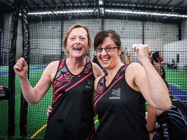 Indoor netball action on the Gold Coast. Picture: Paul Harris Photographer