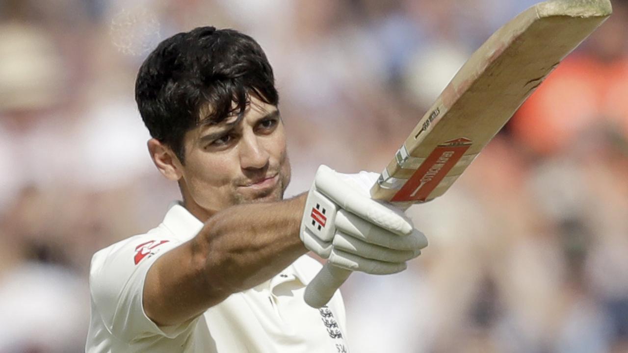 England's Alastair Cook scored a century in his final Test innings on Monday.