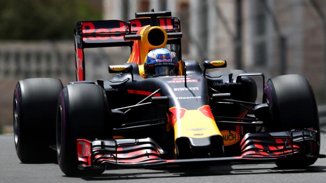 Daniel Ricciardo on track during practice for the Monaco Grand Prix.