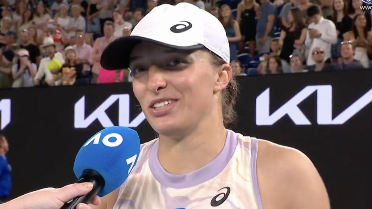 Swiatek thanked Barty in her post-match interview.