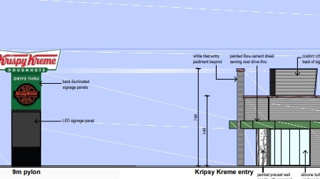 A site plan of the proposed Krispy Kreme drive-through in Palmerston. Picture: Supplied