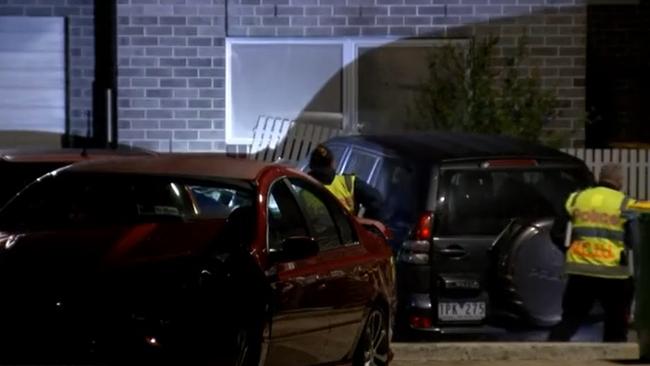 Huseyin was pinned between the front bull bar of the Prado and a parked Toyota Prius. Picture: 7 News