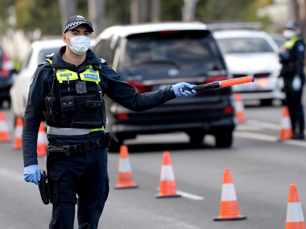 Police perform random checks on drivers in Broadmeadows. Picture: NCA NewsWire / Andrew Henshaw