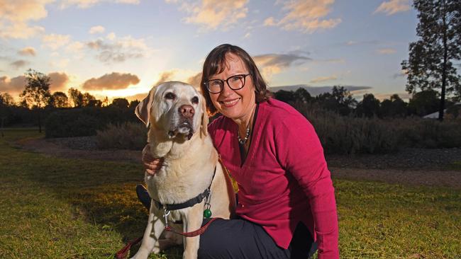 University of Adelaide researcher Dr Susan Hazel with her dog Fergus. Picture: Tom Huntley