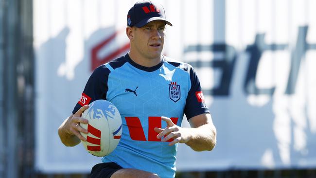 DAILY TELEGRAPH JUNE 3, 2024. Matt Burton during the NSW Blues training session at the NSWRL Centre of Excellence at Sydney Olympic Park. Picture: Jonathan Ng