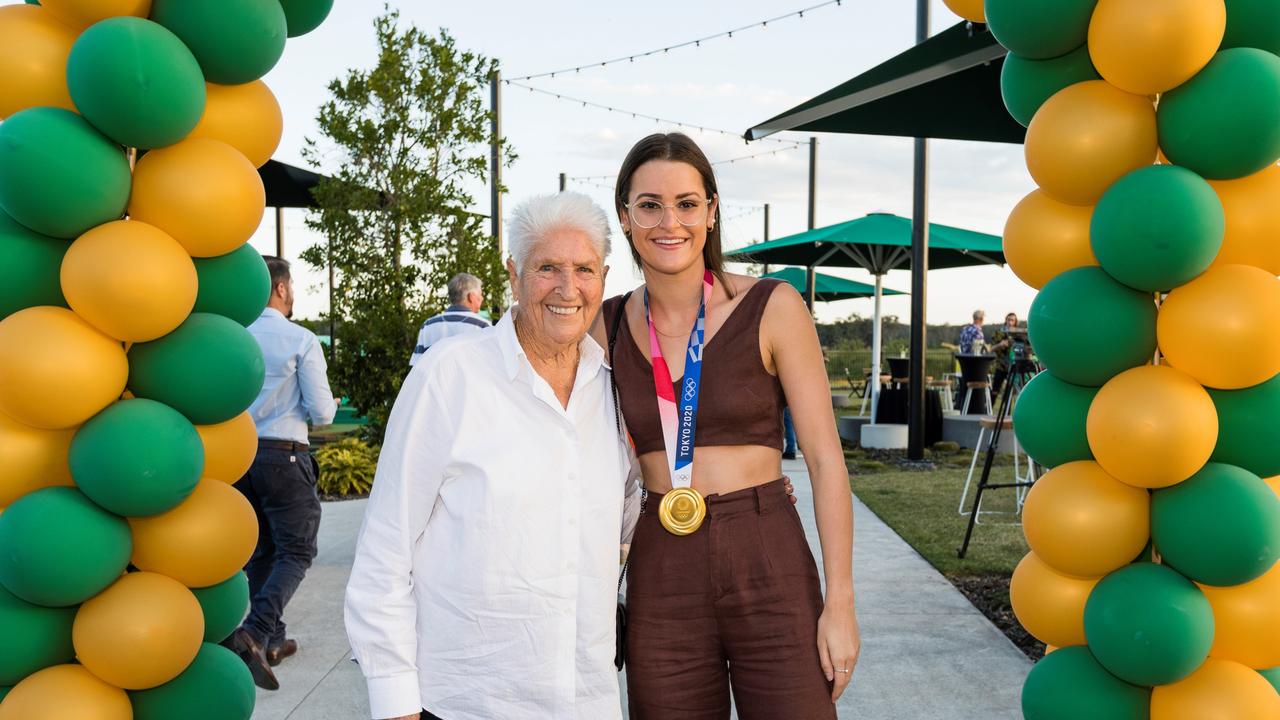 Dawn Fraser is joined by Tokyo Olympic Games Gold medallist Kaylee McKeown. Picture: Contributed