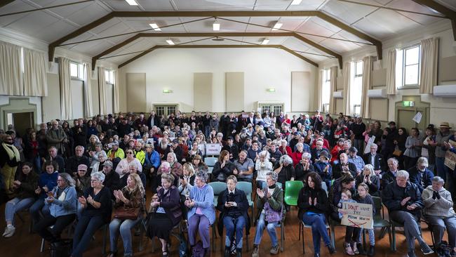 A protest in October against the proposed prison at Westbury. PICTURE CHRIS KIDD