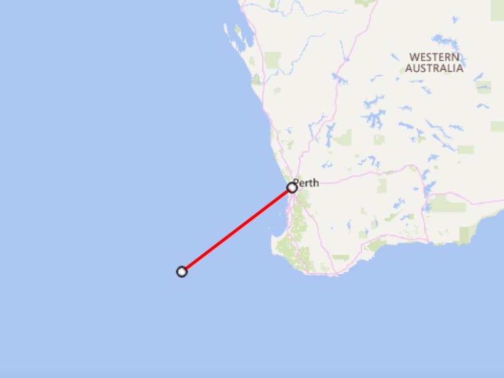 The flotilla was spotted 305 nautical miles off Perth.